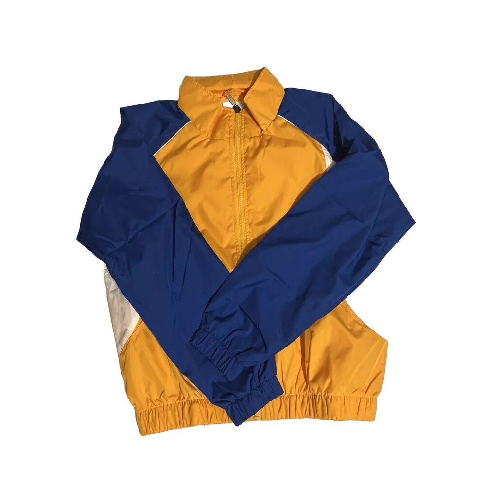 New Augusta Kids Yellow Blue Windbreaker Zip Jacket Youth Medium - Picture 2 of 6